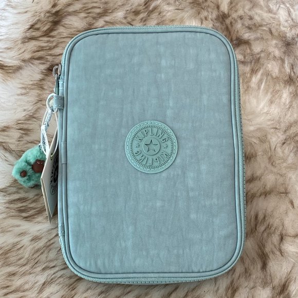 NWT Kipling 100 Pens Printed Case Bag Pouch Green Tonal - Picture 11 of 11